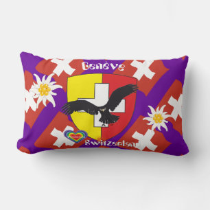 Geneva v Genève Switzerland Suisse Svizzera Kisse Lumbar Cushion