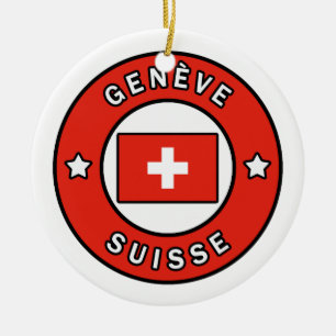 Genève Suisse Ceramic Ornament