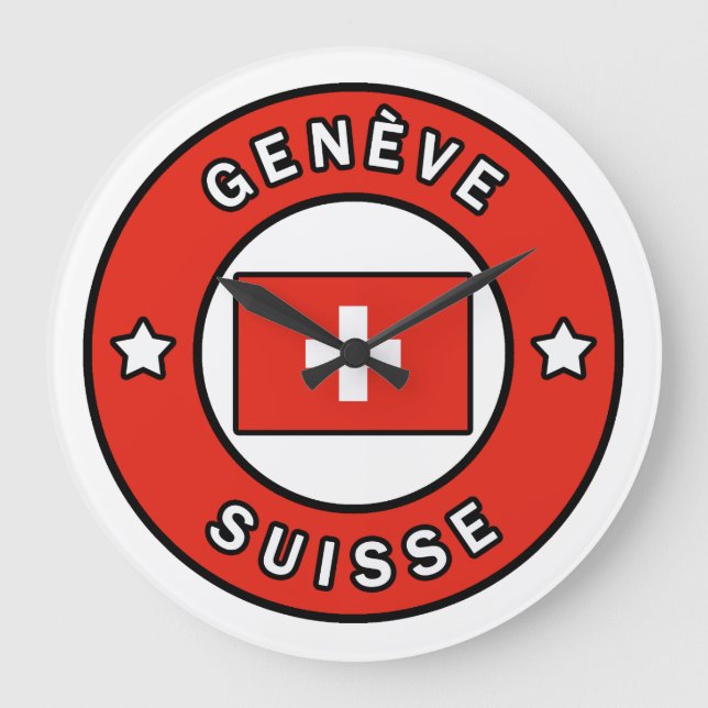 Genève Suisse Large Clock (Front)