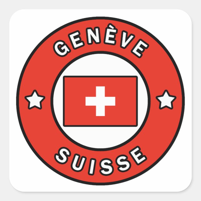 Genève Suisse Square Sticker (Front)