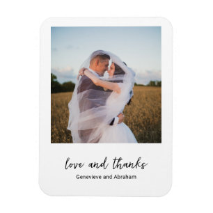 Genevieve Black and White Photo Modern Wedding Magnet