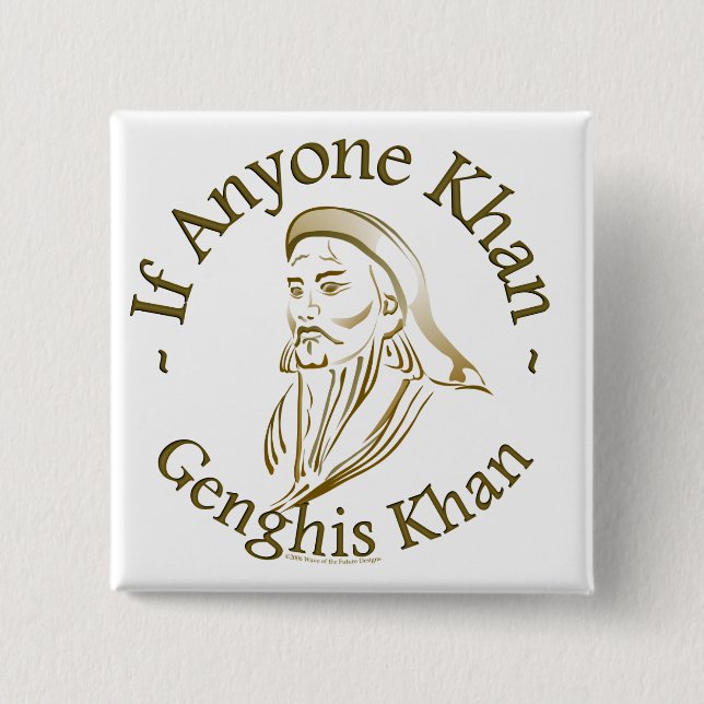 Genghis Khan 15 Cm Square Badge (Front)