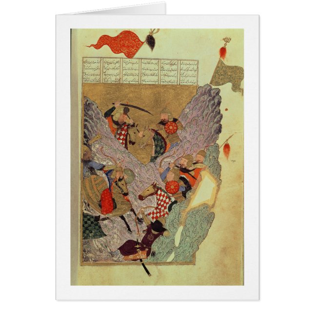 Genghis Khan (c.1162-1227) fighting the Chinese in (Front)