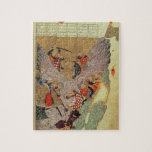 Genghis Khan (c.1162-1227) fighting the Chinese in Jigsaw Puzzle<br><div class="desc">Image:121591  Genghis Khan (c.1162-1227) fighting the Chinese in the mountains,  a scene from Ahmad Tabrizi's 'Shahanshahnama',  1397-98 (vellum). Persian School,  (14th century). British Library,  London,  UK.  Art,  Fine Art.</div>
