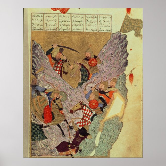 Genghis Khan (c.1162-1227) fighting the Chinese in Poster (Front)