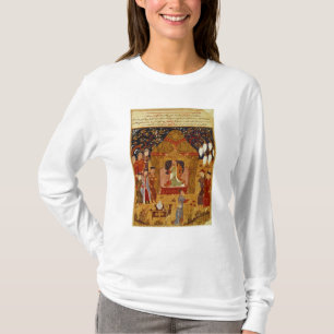 Genghis Khan in his tent by Rashid al-Din T-Shirt