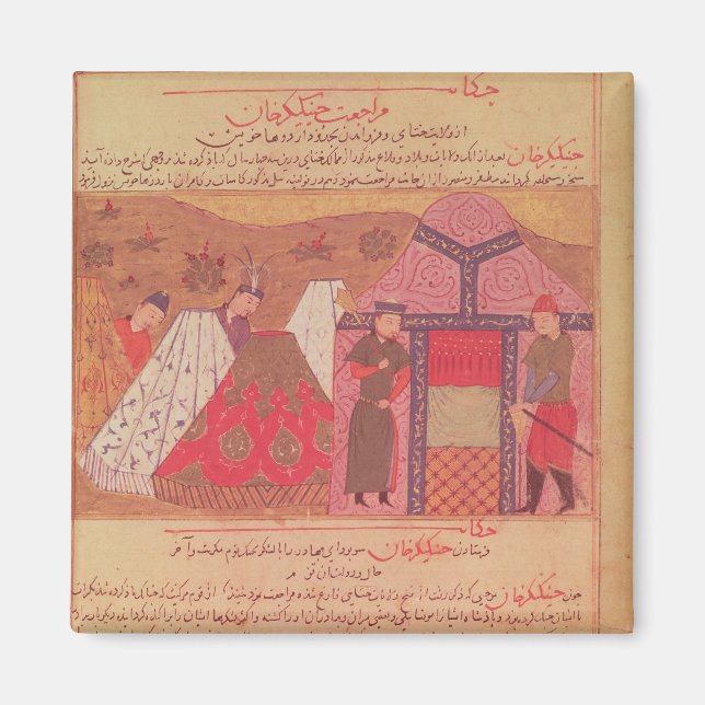 Genghis Khan outside his tent Magnet (Front)