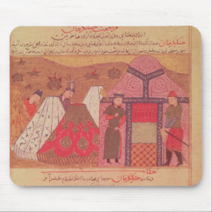 Genghis Khan outside his tent Mouse Pad