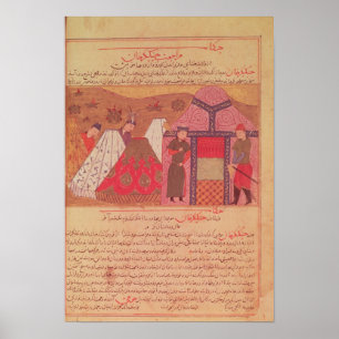 Genghis Khan outside his tent Poster