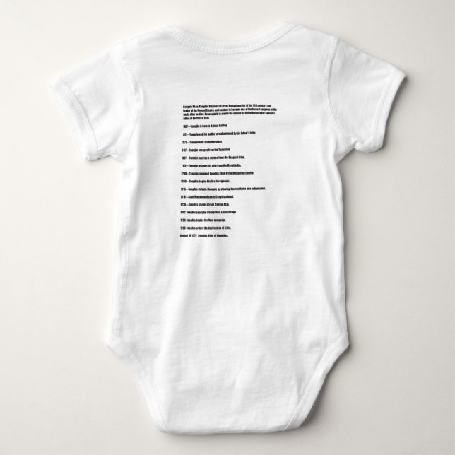 Genghis Khan World Tour Baby Bodysuit (Back)