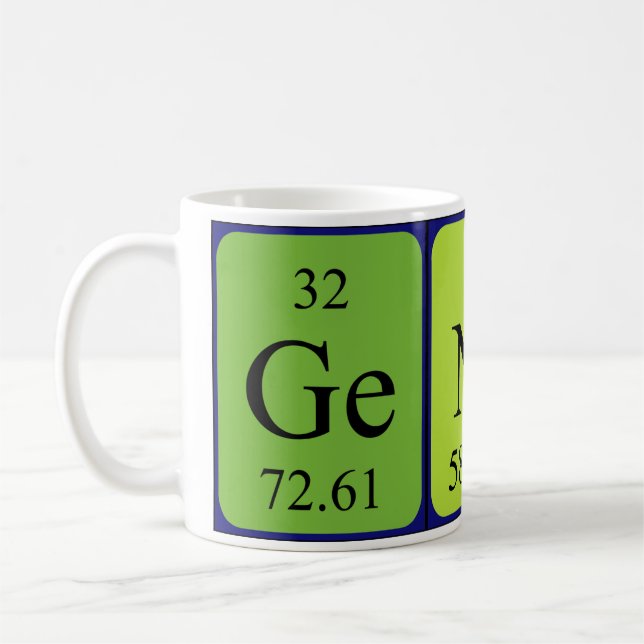 Genial periodic table word mug (Left)