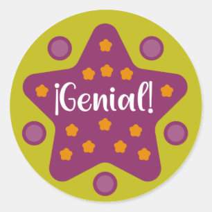 Genial Spanish Teacher Reward Student Classic Round Sticker
