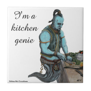Genie Chef Cooking Kitchen Dinner Fantasy Art Tile