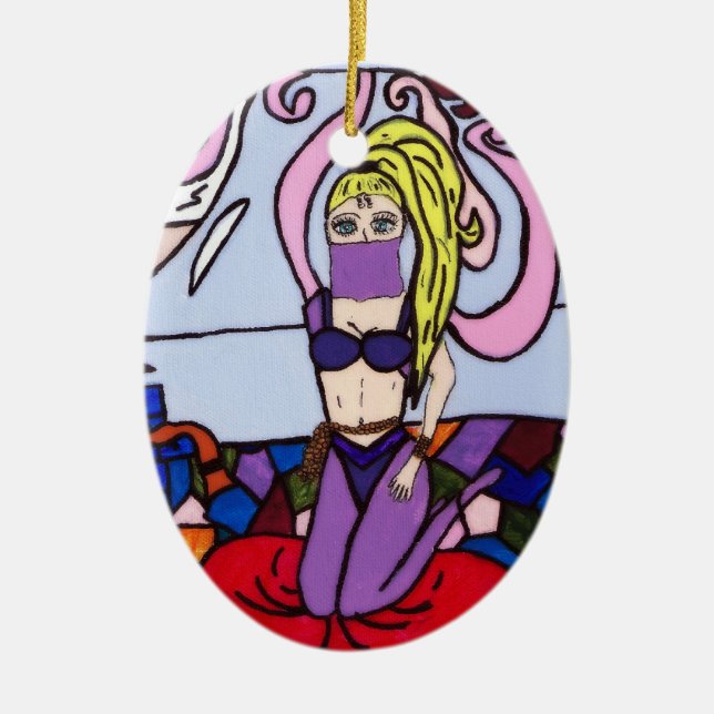 GENIE IN A BOTTLE CERAMIC TREE DECORATION (Front)