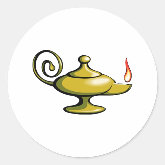 Genie Lamp Classic Round Sticker (Front)