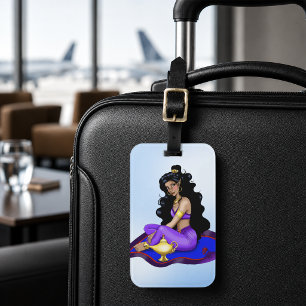 Genie Magic Carpet Lamp Blue Sky Luggage Tag
