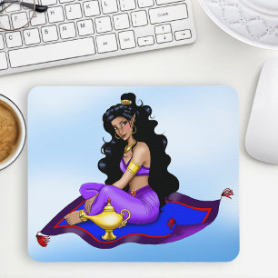 Genie Magic Carpet Lamp Blue Sky Mouse Pad
