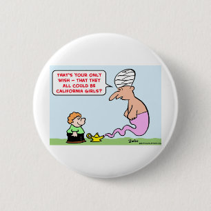genie wish california girls 6 cm round badge
