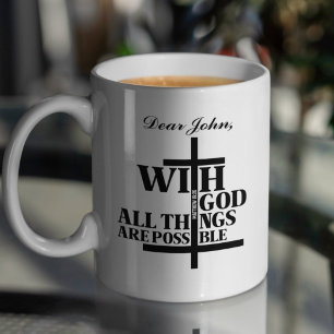 Genisis 50:20   Matthew 19:26 Scripture Quote      Coffee Mug