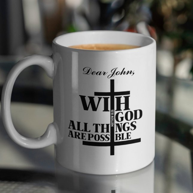 Genisis 50:20 | Matthew 19:26 Scripture Quote      Coffee Mug (Creator Uploaded)