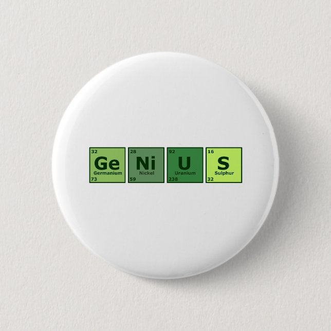 Genius 6 Cm Round Badge (Front)