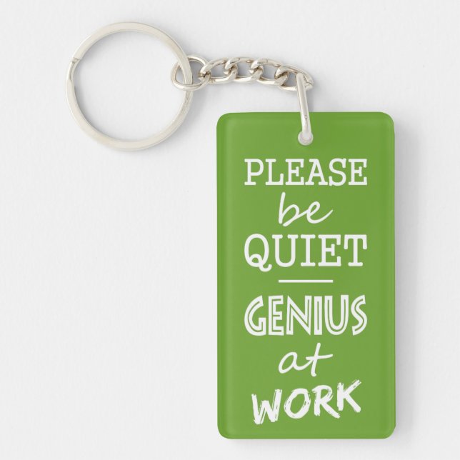 Genius at Work custom monogram & colour key chain (Front)