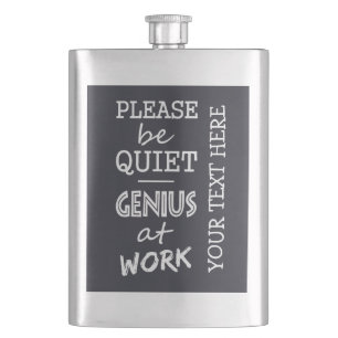 Genius at Work custom monogram flask