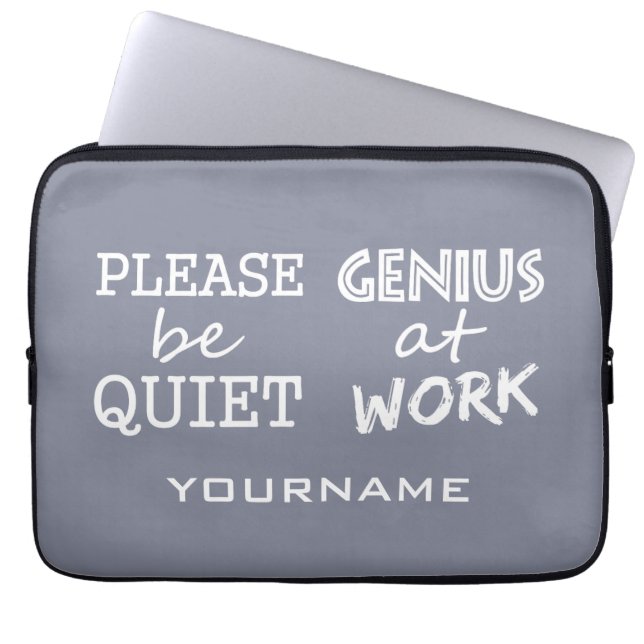 Genius at Work custom monogram laptop sleeves (Front)