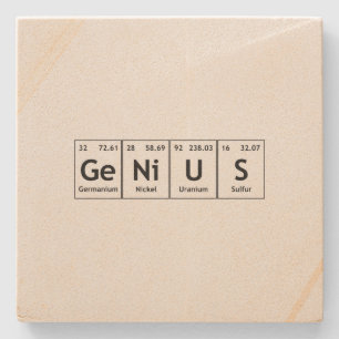 GeNiUS Chemistry Periodic Table Words Elements Stone Coaster