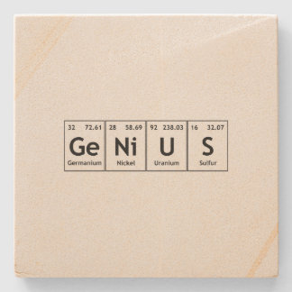 GeNiUS Chemistry Periodic Table Words Elements Stone Coaster