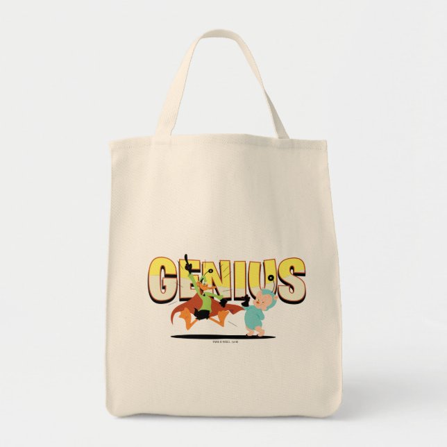 "Genius" Duck Dodgers & Eager, Young Space Cadet Tote Bag (Front)