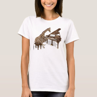 Genius Giraffe Playing Piano T-Shirt