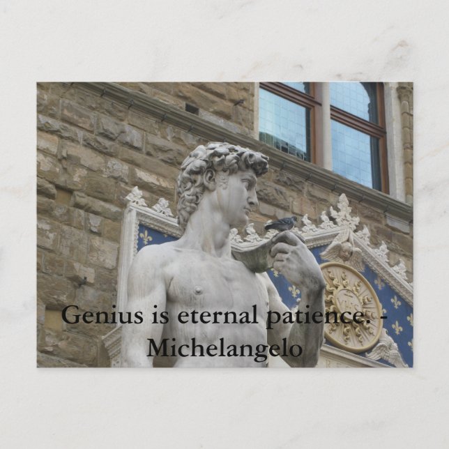 Genius is eternal patience. - Michelangelo quote Postcard (Front)