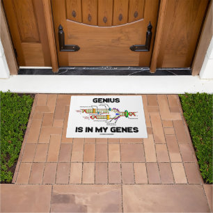 Genius Is In My Genes DNA Replication Humor Doormat