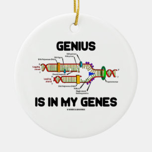 Genius Is In My Genes DNA Replication Humour Ceramic Ornament