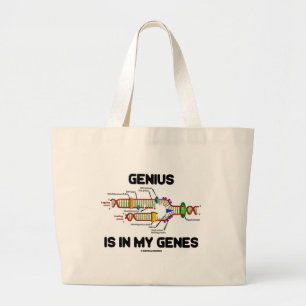 Genius Is In My Genes (DNA Replication) Large Tote Bag