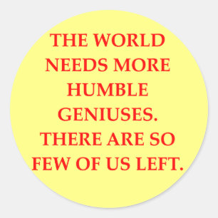 genius joke classic round sticker