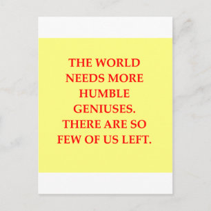 genius joke postcard
