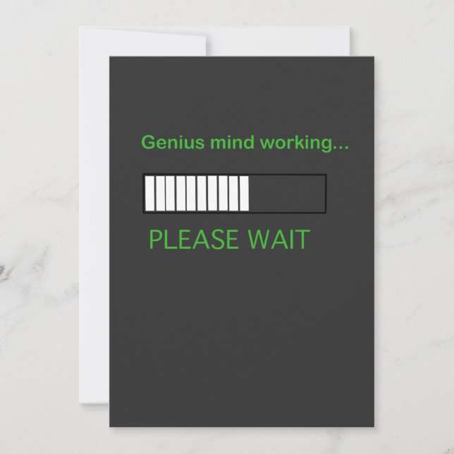 Genius mind working holiday card (Front)
