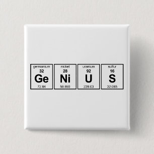 GeNiUS Periodic Table 15 Cm Square Badge