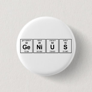 GeNiUS Periodic Table 3 Cm Round Badge