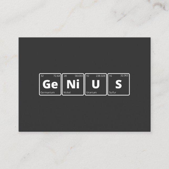 Genius - Periodic Table Business Card (Front)