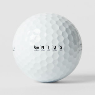 'Genius' Periodic Table Curiosity Knowledge Gift Golf Balls