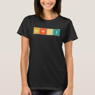 Genius Periodic Table Element Vintage Retro Nerd T-Shirt