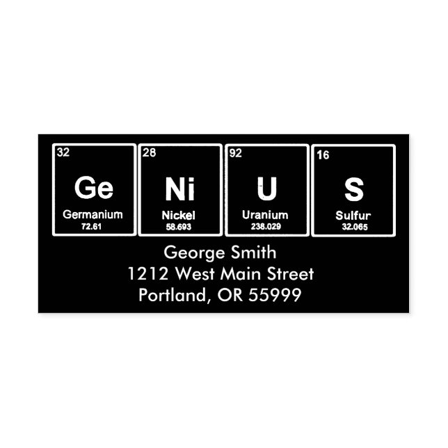GeNiUS Periodic table elements custom stamp (Imprint)