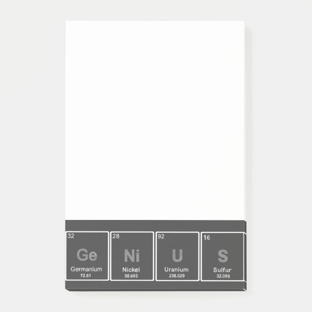 GeNiUS Periodic Table elements Post-it notes (Front)