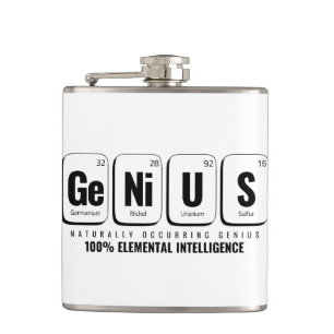 GENiUS Periodic Table - Funny Science Design Hip Flask