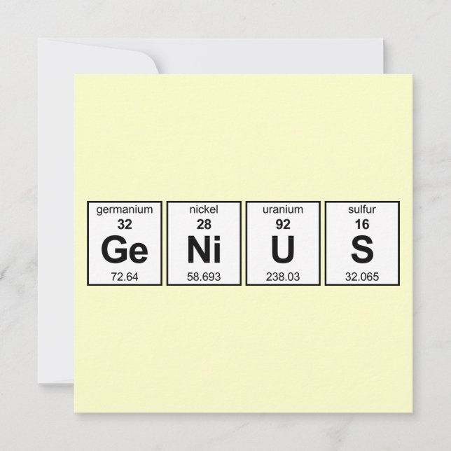 GeNiUS Periodic Table Invitation (Front)