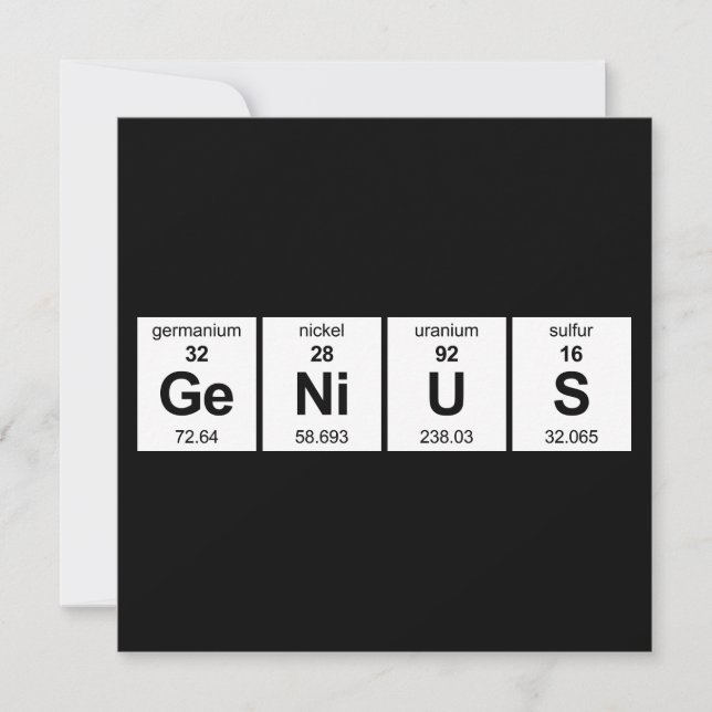 GeNiUS Periodic Table Invitation (Front)