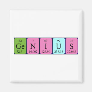 Genius periodic table name magnet